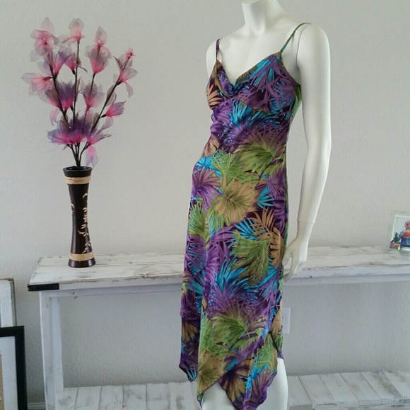 Host Pick!!  Multi-colored asymmetrical dress - Picture 1 of 4